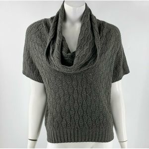 Wilster Sweater Small Gray Cowl Neck Open Knit